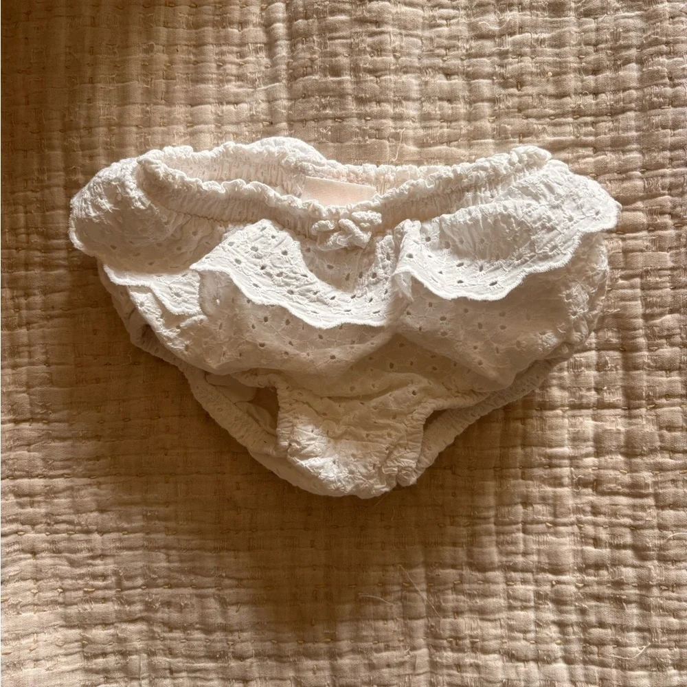 Cat & Jack White Eyelet Ruffle Diaper Cover
